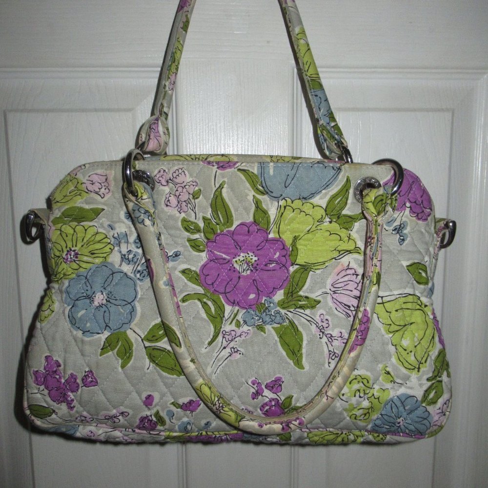 Vera Bradley Floral Quilted Shoulder Bag - Purple, Green, Blue
